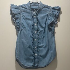 Veronica Beard Blue Button Down Shirt